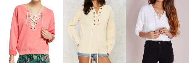 Class to Night Out: Lace-Up Sweatshirt