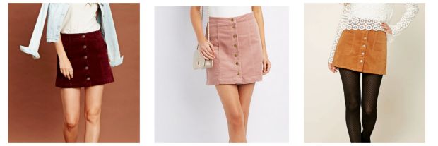 Class to Night Out: Button-Front Corduroy Skirt