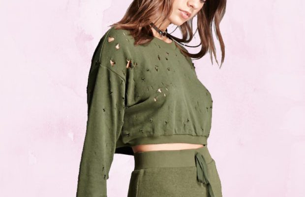 Fabulous Find of the Week: Forever 21 Distressed Cropped Sweatshirt
