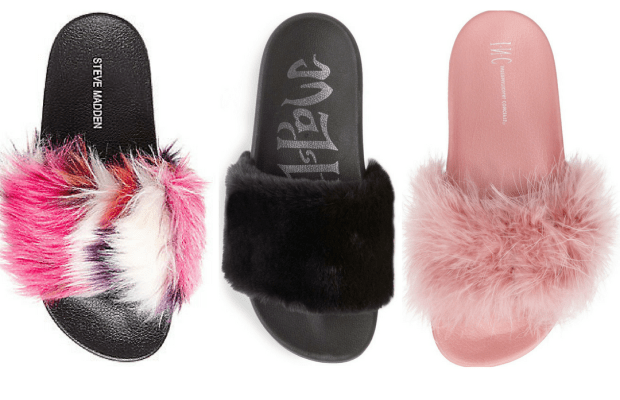 Class to Night Out: Faux Fur Slides